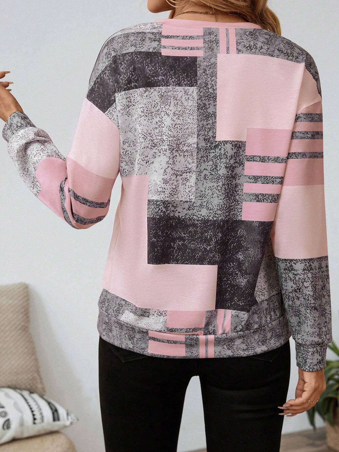 Marisa | Trui met grafische print en ritssluiting