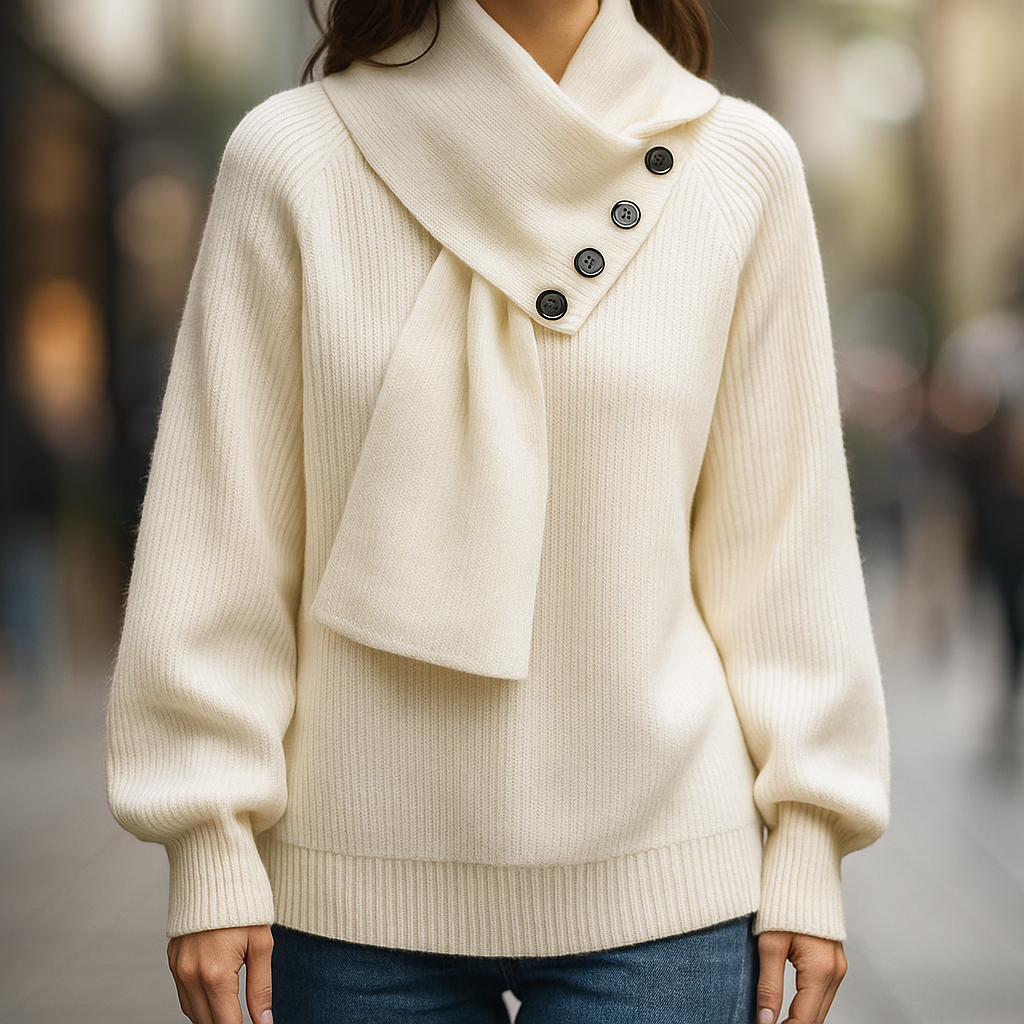 Ariane | Elegante gebreide trui met sjaalkraag