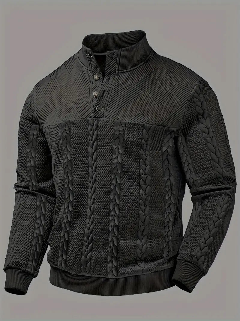 Heere | Lange Mouw Henley Trui Met Strepen