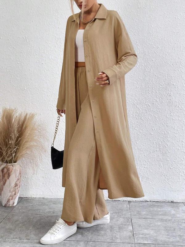 AIMIE™ - Set van een comfortabele top met lange mouwen en een broek met wijde pijpen 1