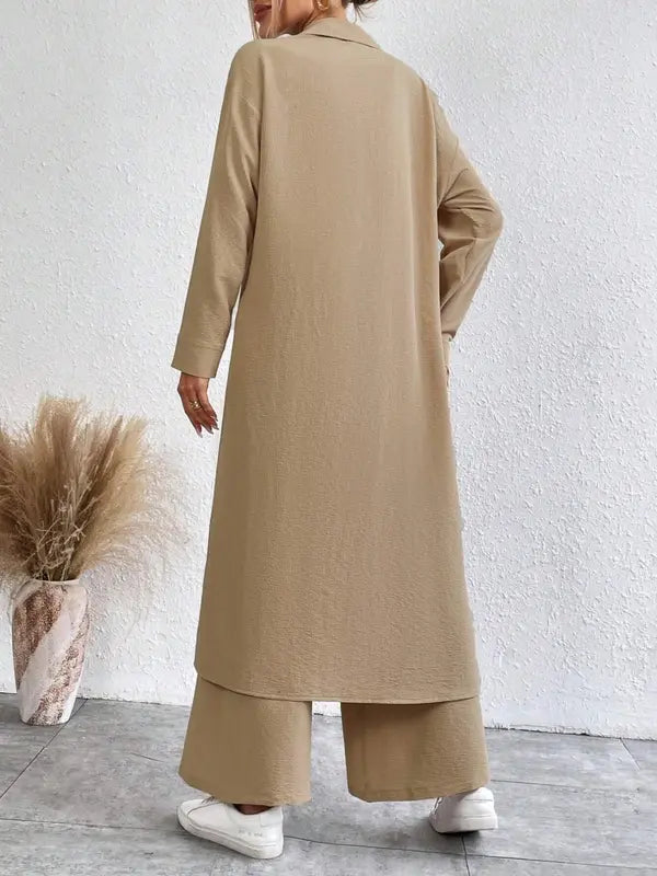 AIMIE™ - Set van een comfortabele top met lange mouwen en een broek met wijde pijpen 3