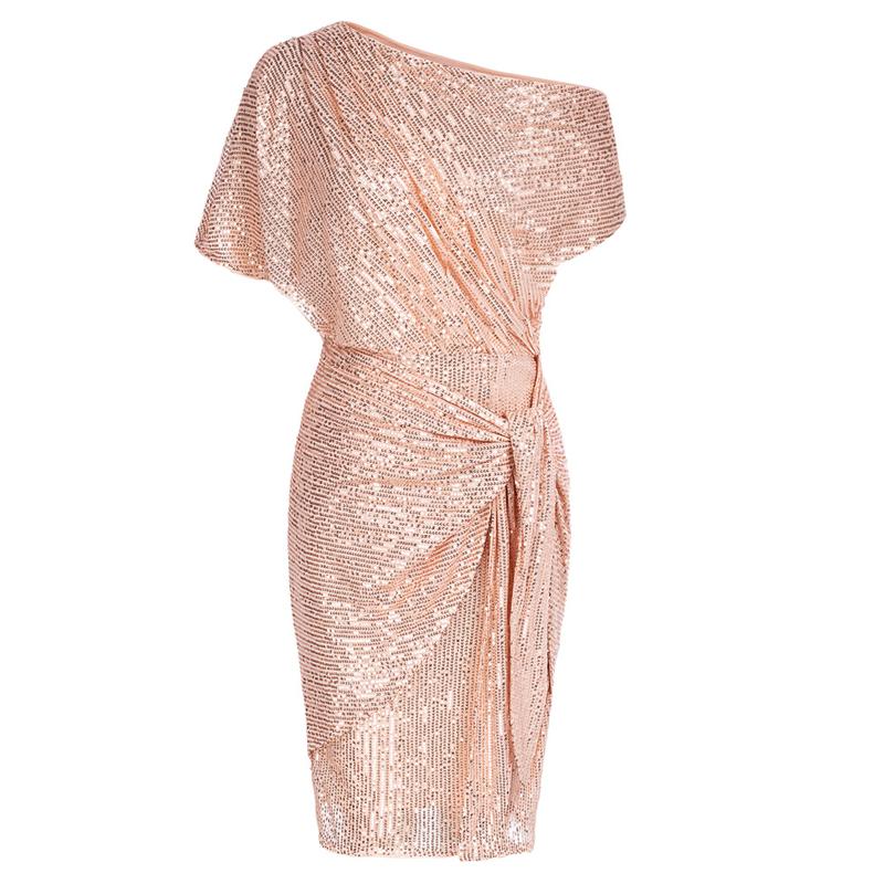 AURELIA™ - Elegante, met pailletten bezette off-shoulder bodycon feestjurk 0