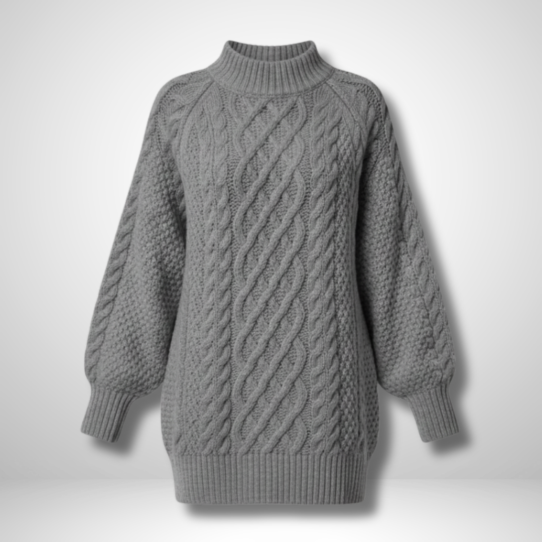 Alena – Dames directionele gebreide trui-jurk 2