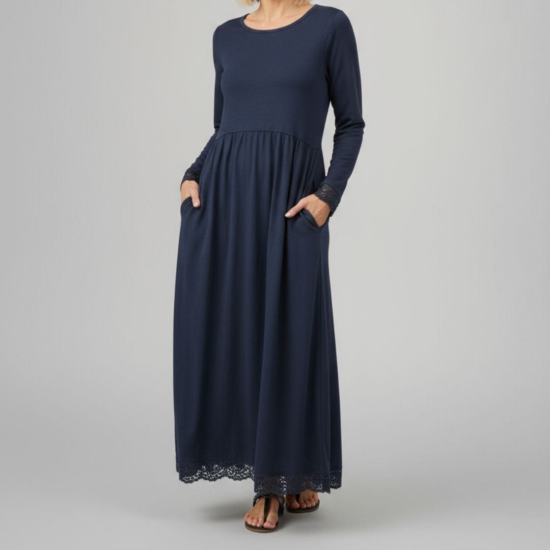 Aster | Maxi-jurk met lange mouwen