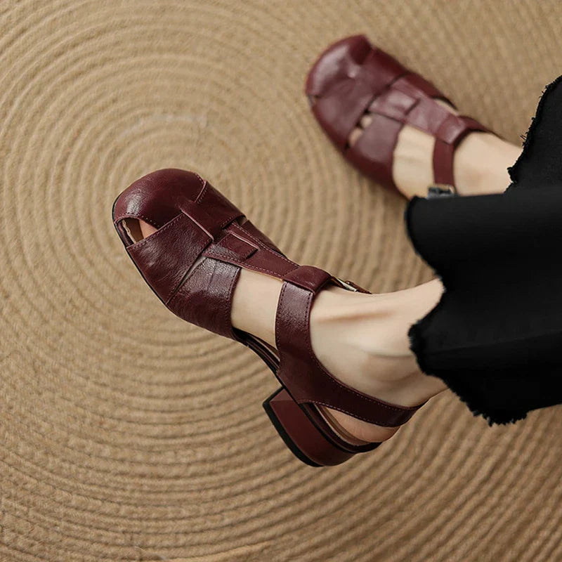 Coralia | Sandalen met dikke hak