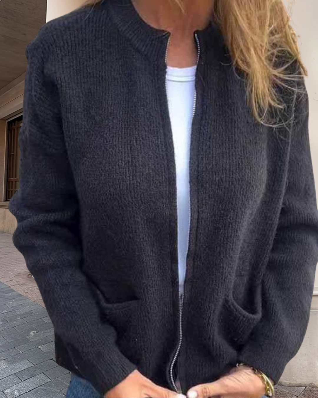 Sarina | Gebreid vest met ritssluiting