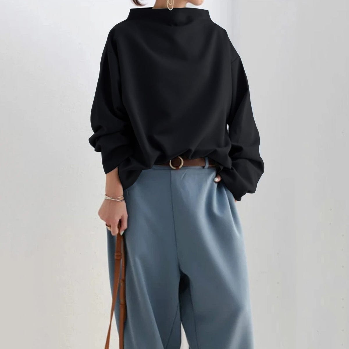 Elidi | Casual top met hoge hals