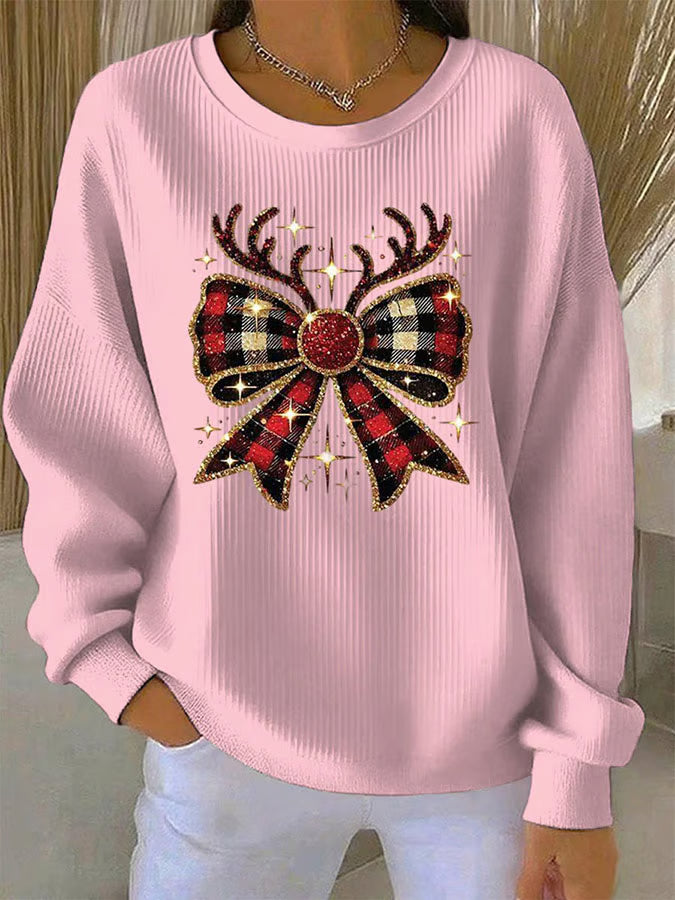 Elin - Kersttrui met strikmotief 2