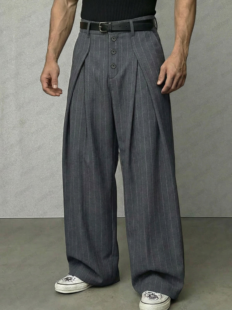 Essentail gestreepte broek met wijde pijpen 0