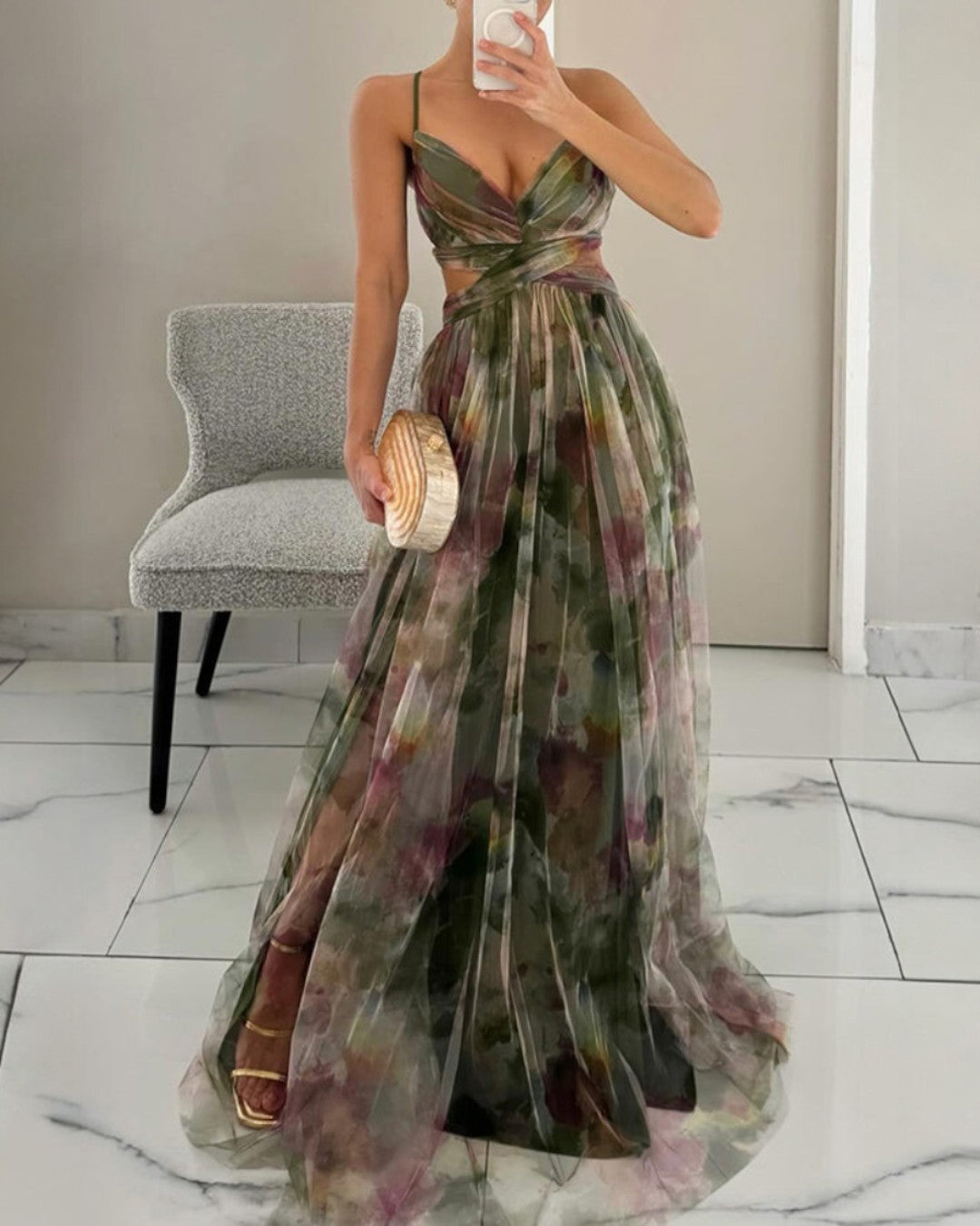 Katrien | Maxi-jurk met bloemenprint