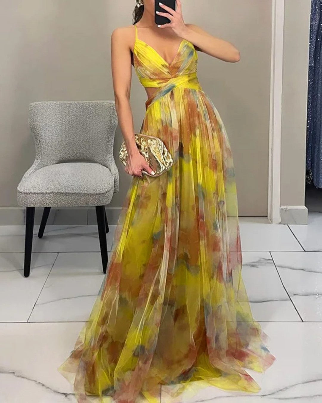 Katrien | Maxi-jurk met bloemenprint