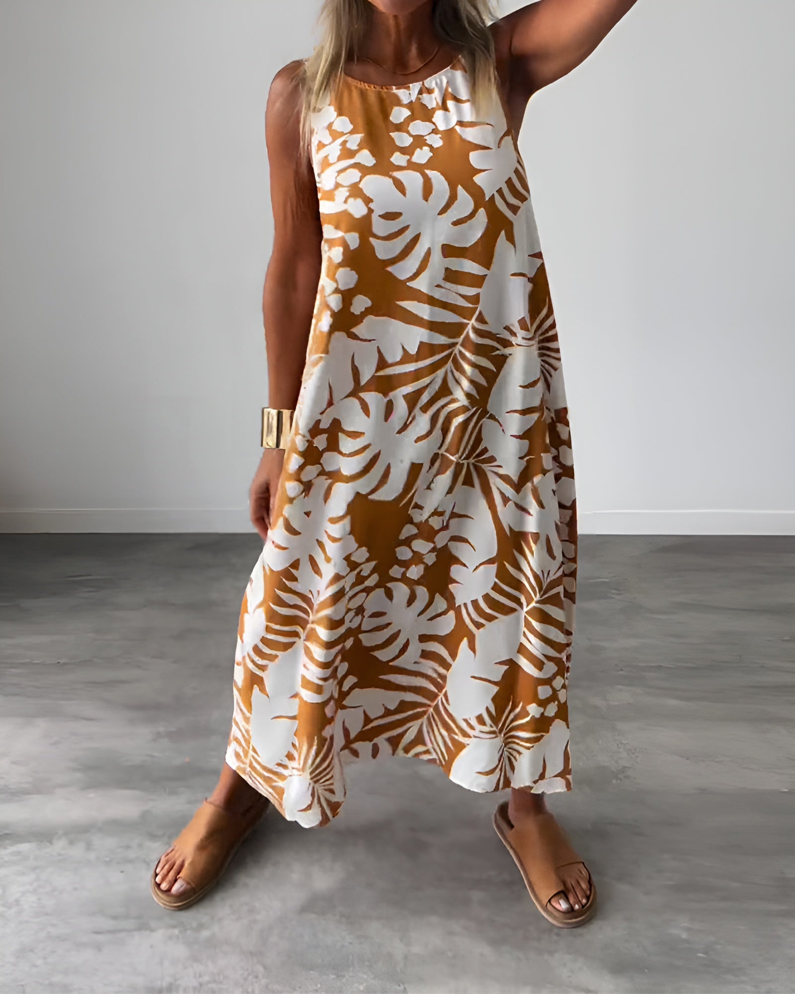 Korina | Zomerjurk met botanische details