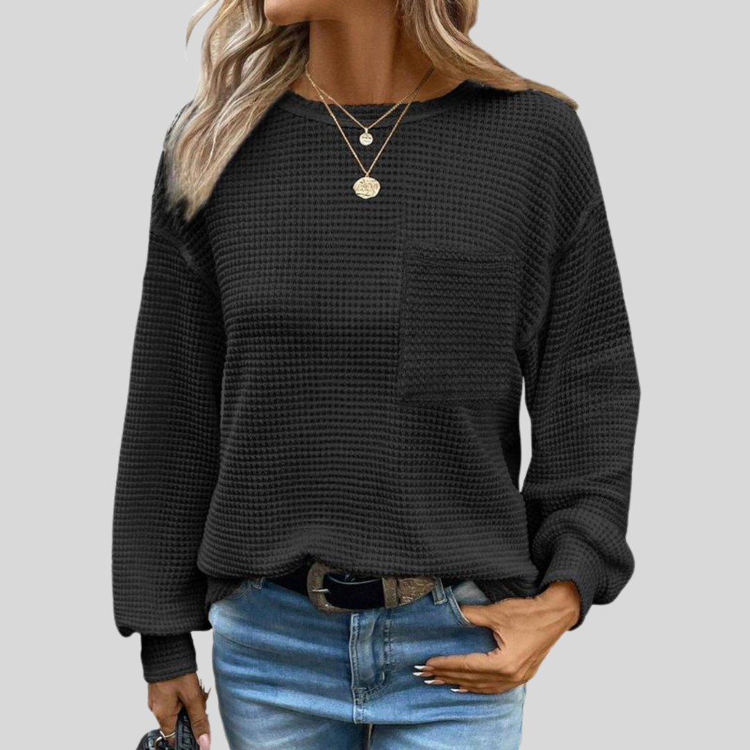 Liora | Gezellige oversized blouse met lange mouwen en ronde hals 1