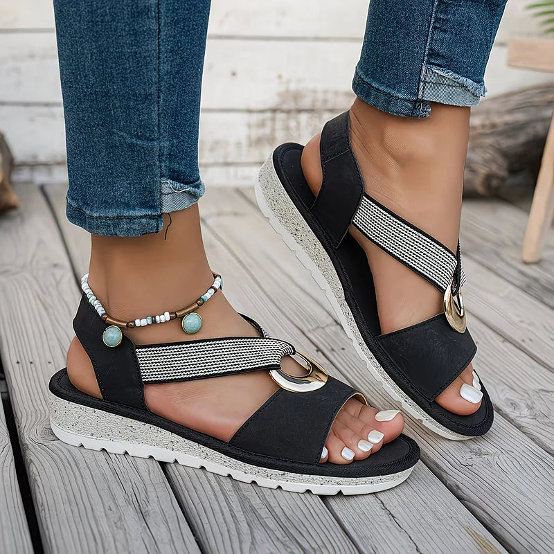 Loraine | Slingback sandalen met ringdetail