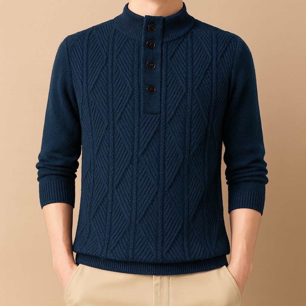 Lorenzo gebreide trui met knoopsluiting 6