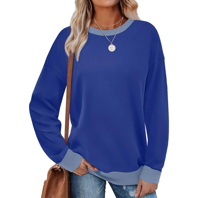 MARGARET™ - Sweatshirt met ronde hals en lange mouwen en contrasterende bies 2
