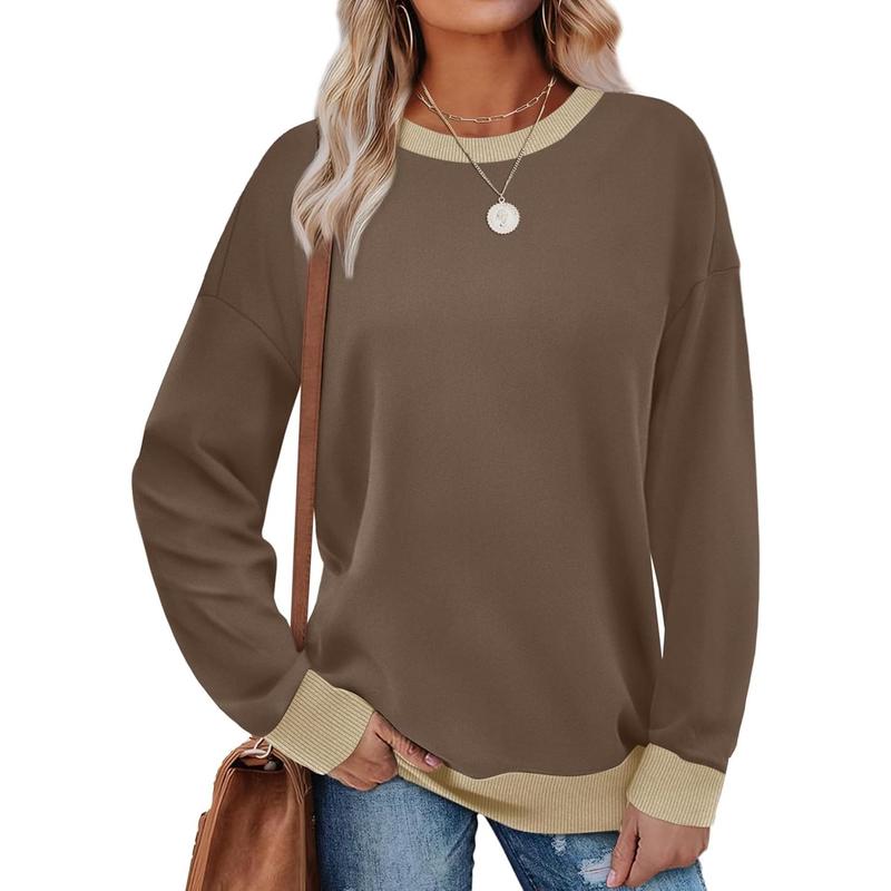 MARGARET™ - Sweatshirt met ronde hals en lange mouwen en contrasterende bies 3