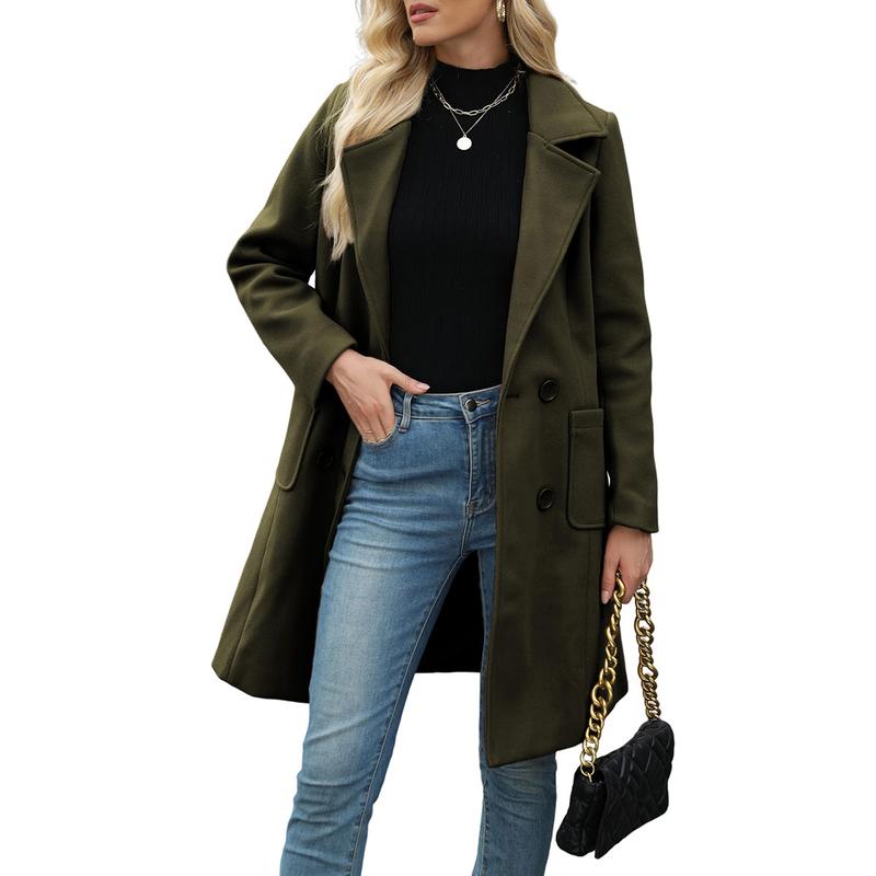 MOORE™ - Casual warme jas van wolmix met reverskraag voor de winter 2