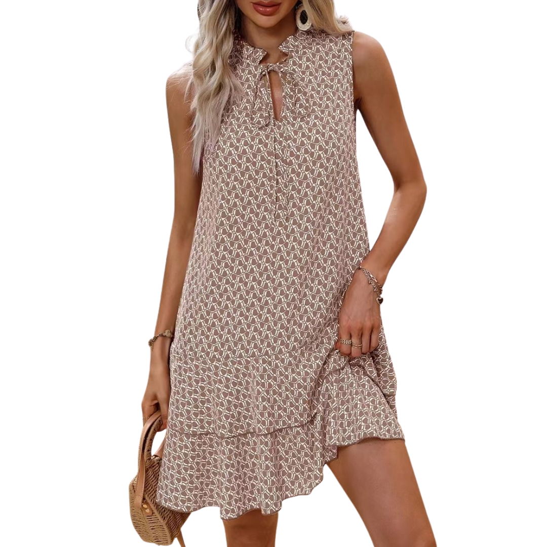 Naomi | Bohemian midi-jurk met print en bandjes
