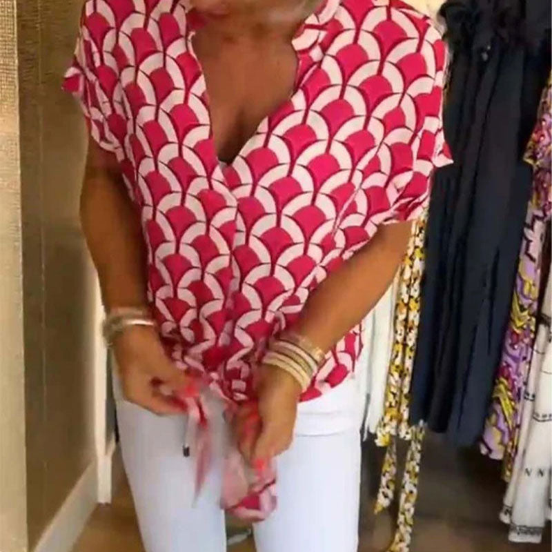 Naskia | Blouse met korte mouwen en V-hals