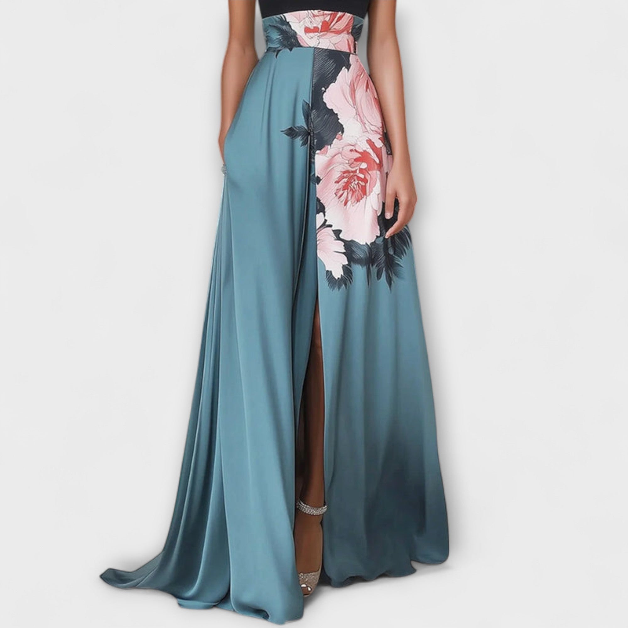 Natazia | Maxi-jurk met bloemenprint en A-lijn model