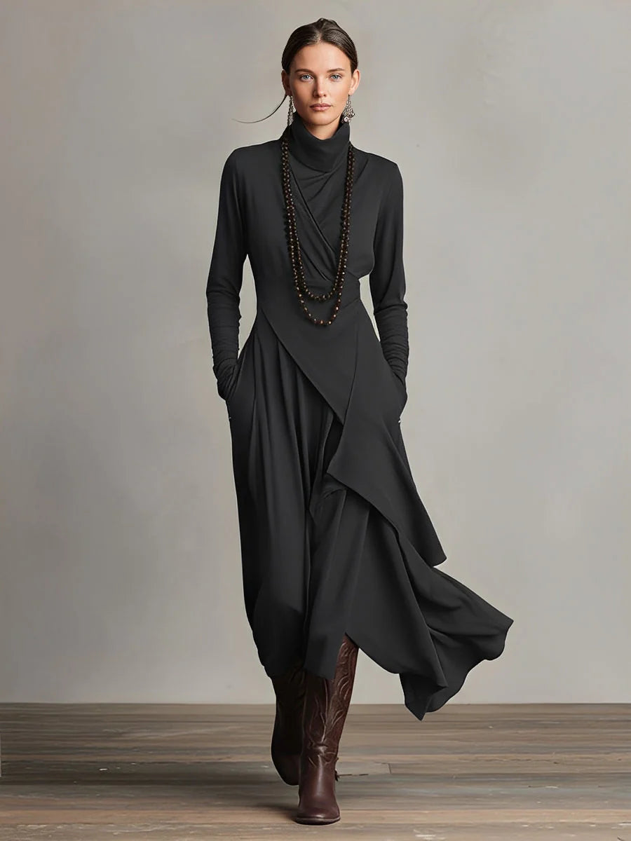 Natalie | Elegante gedrapeerde jurk