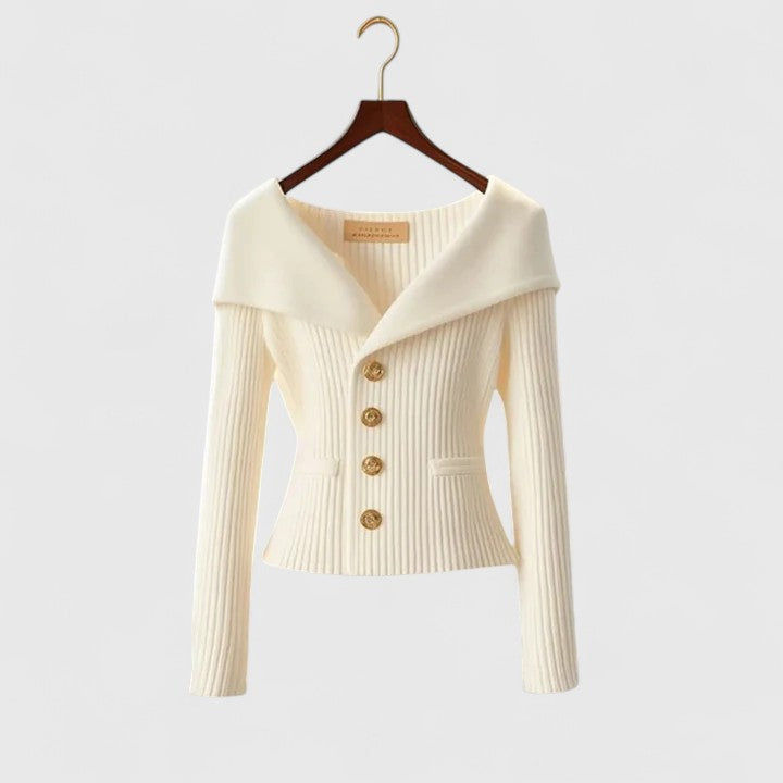 Pauline I Off-Shoulder gebreide cardigan 1