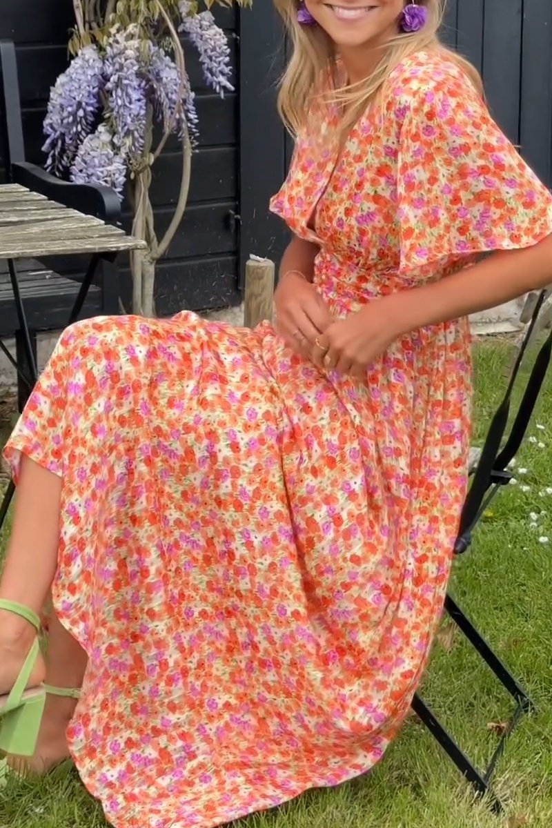 Pauline | Lange jurk met bloemen