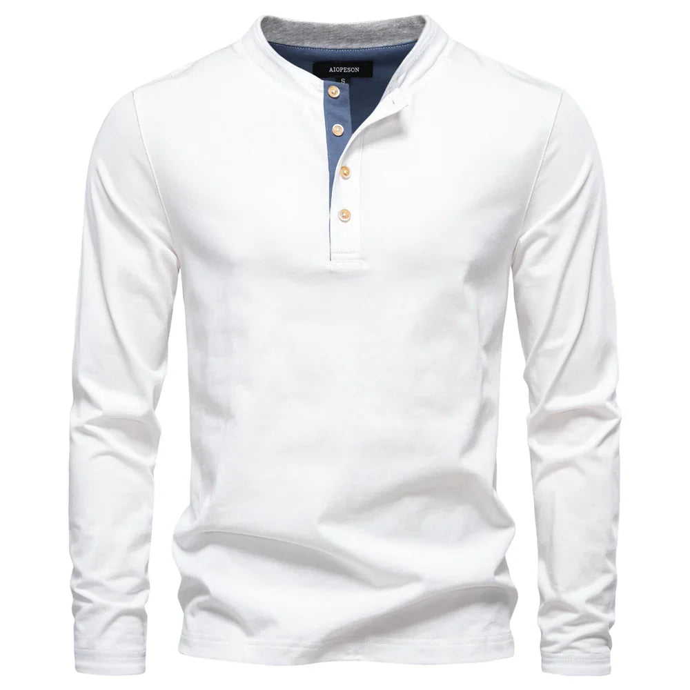 Barry | Henley Heren Shirt Met Lange Mouwen