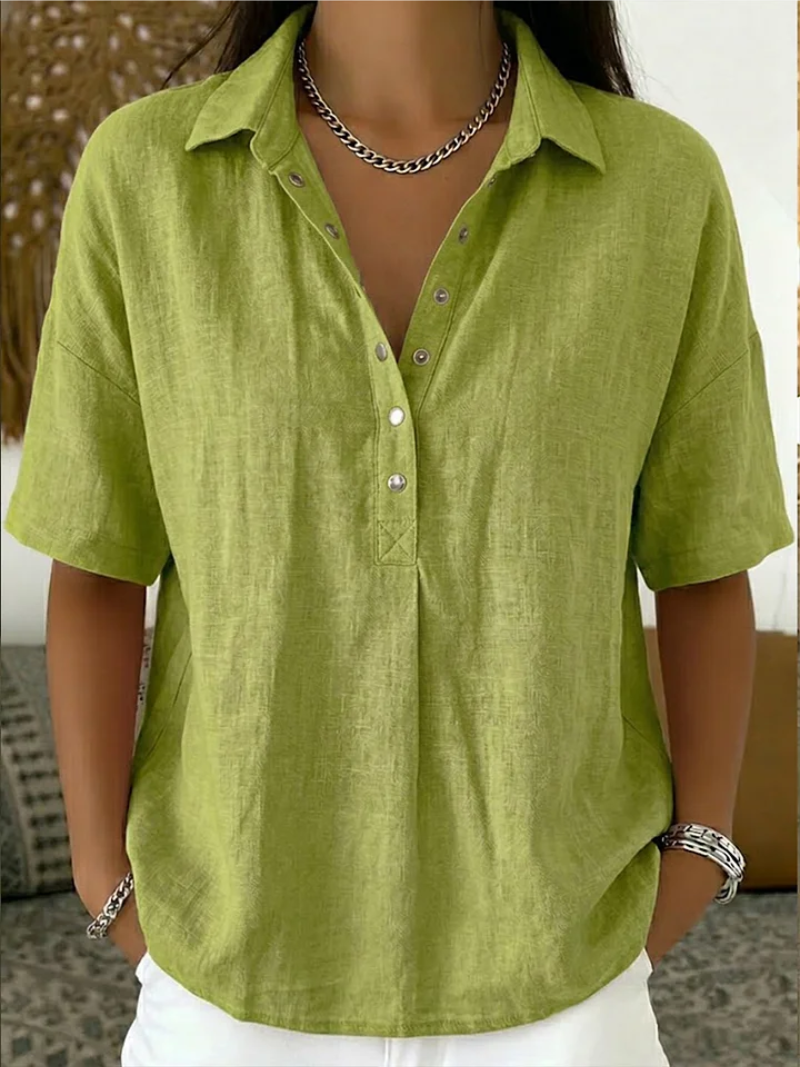 Sommer | Blouse met kraag en knoopsluiting