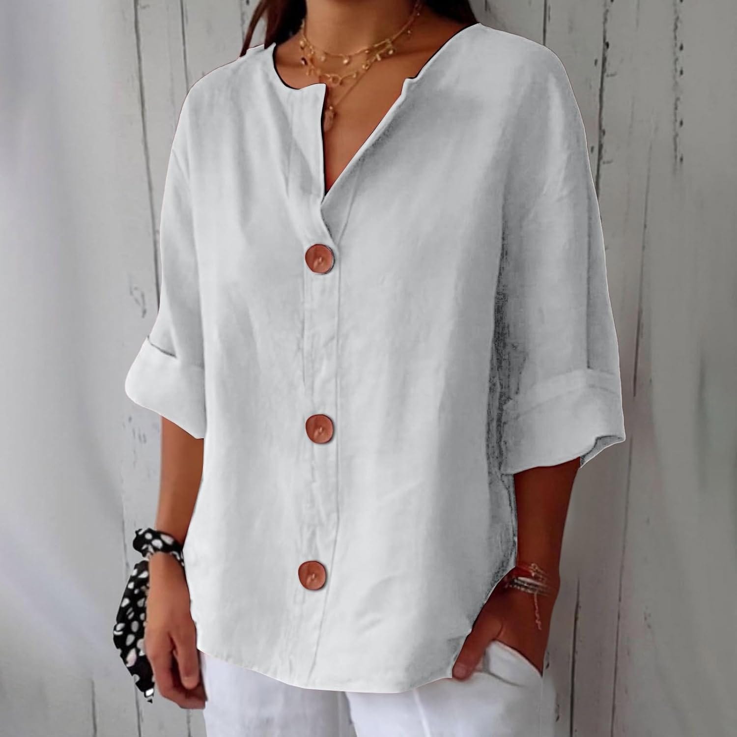 Vera Breezy Linnen Shirt 0