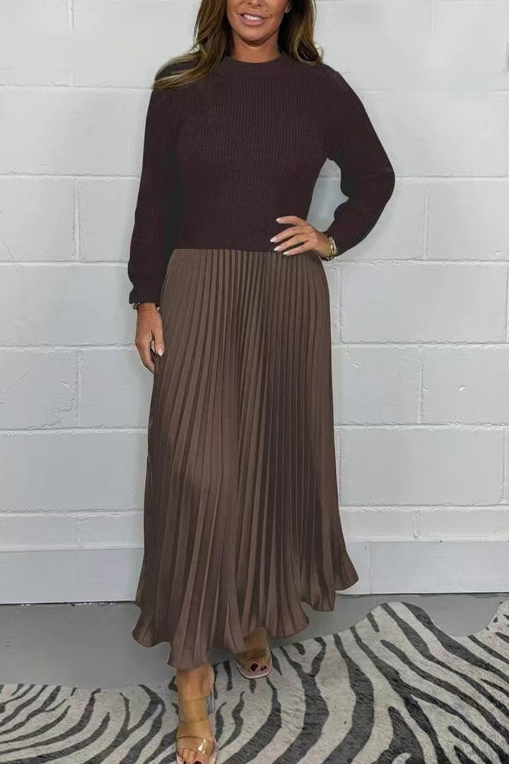 Charlotta | Maxijurk met trui en geplooide rok