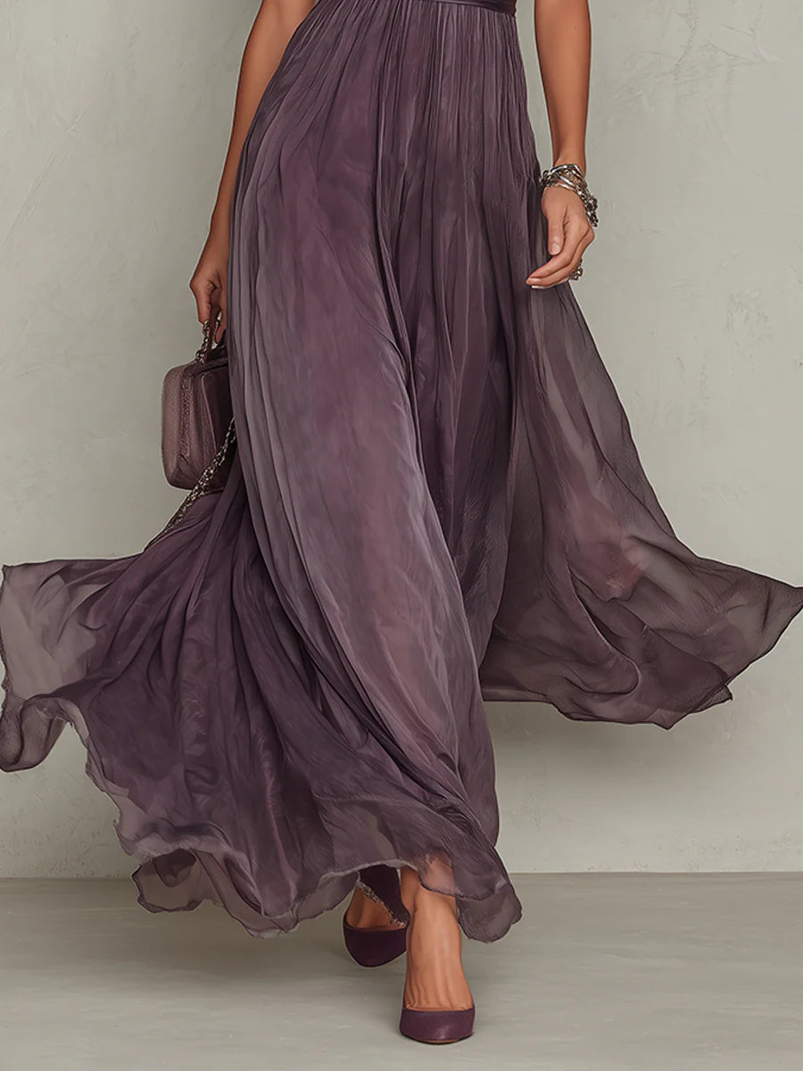 Rilana | Lange paarse jurk