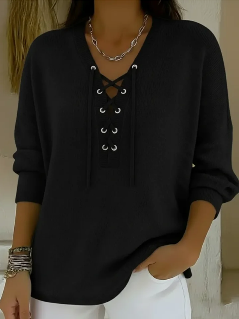 Miaraya | Trui met vetersluiting