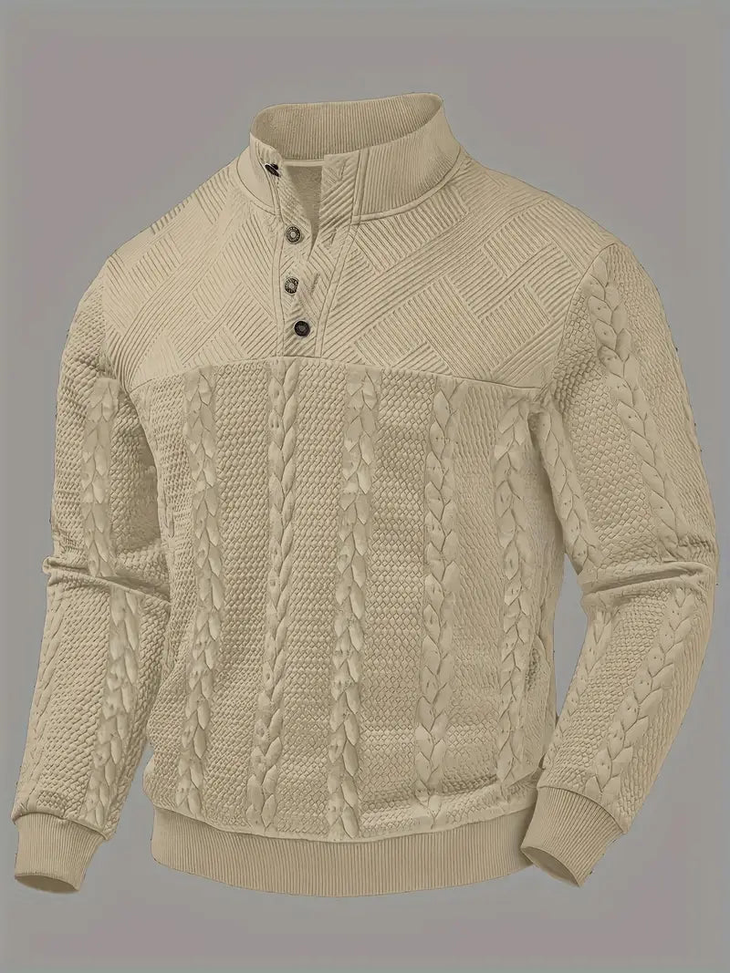 Heere | Lange Mouw Henley Trui Met Strepen
