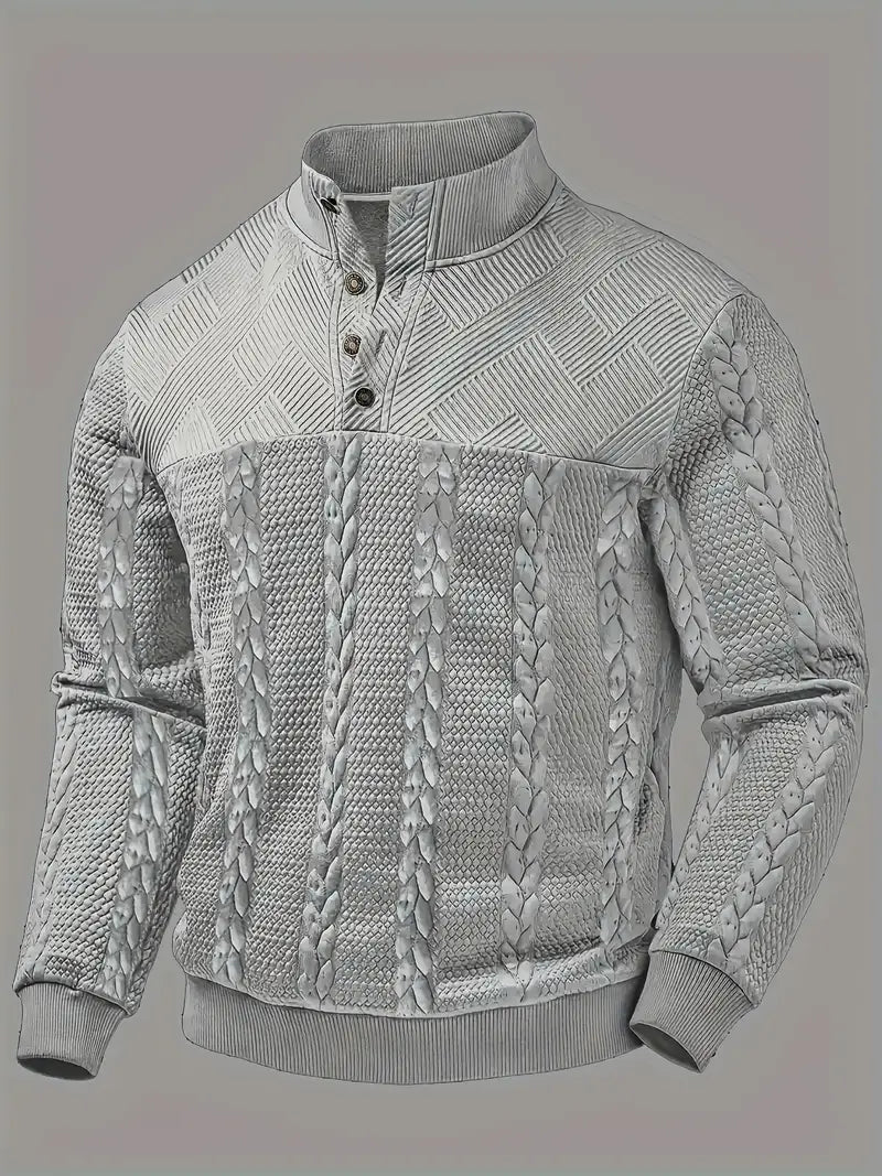 Heere | Lange Mouw Henley Trui Met Strepen