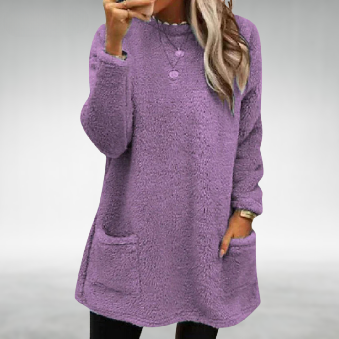 Nora | Fleece trui met zakken