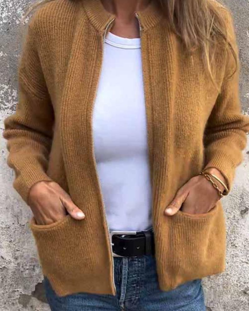 Sarina | Gebreid vest met ritssluiting