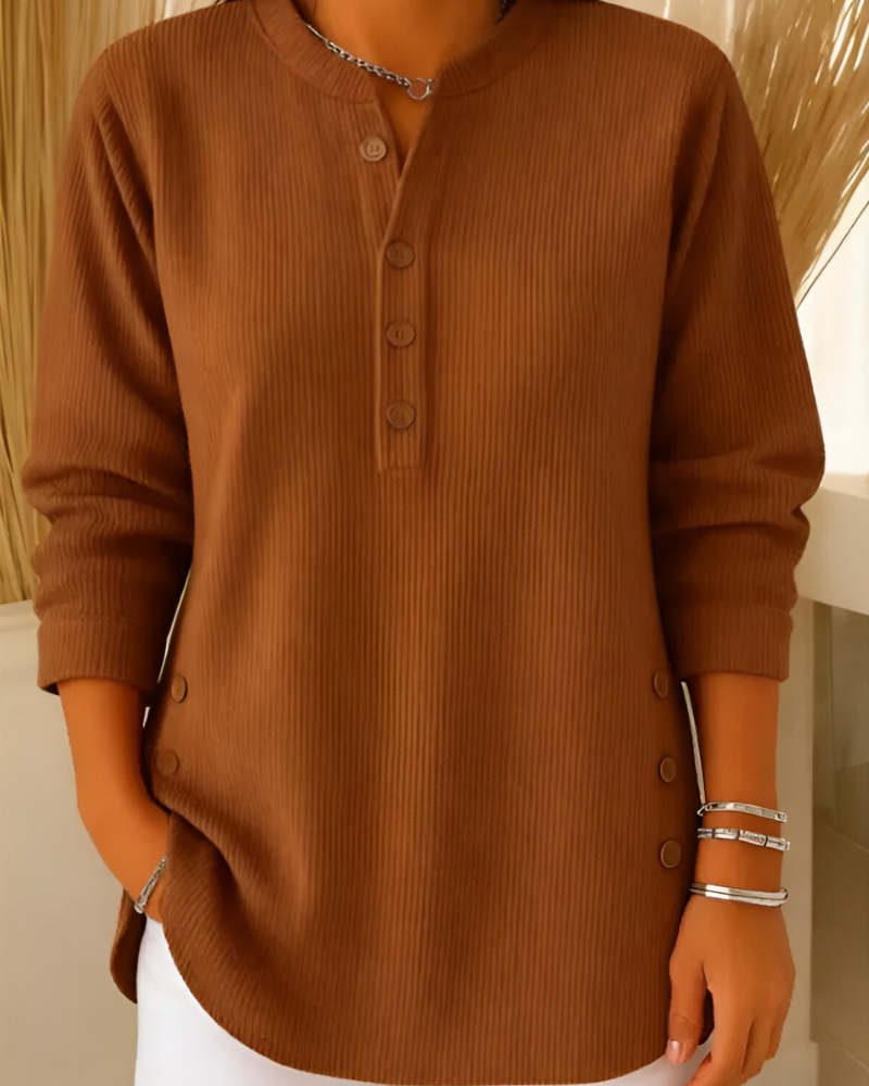 Neris | Moderne Gebreide Top met Lange Mouwen