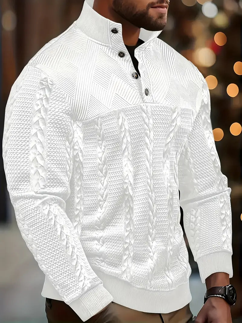 Heere | Lange Mouw Henley Trui Met Strepen