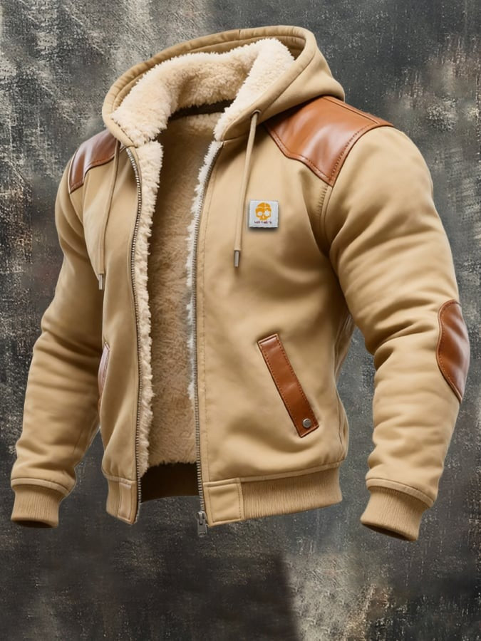 Frey | Winterblouson met verfijnde leerdetails