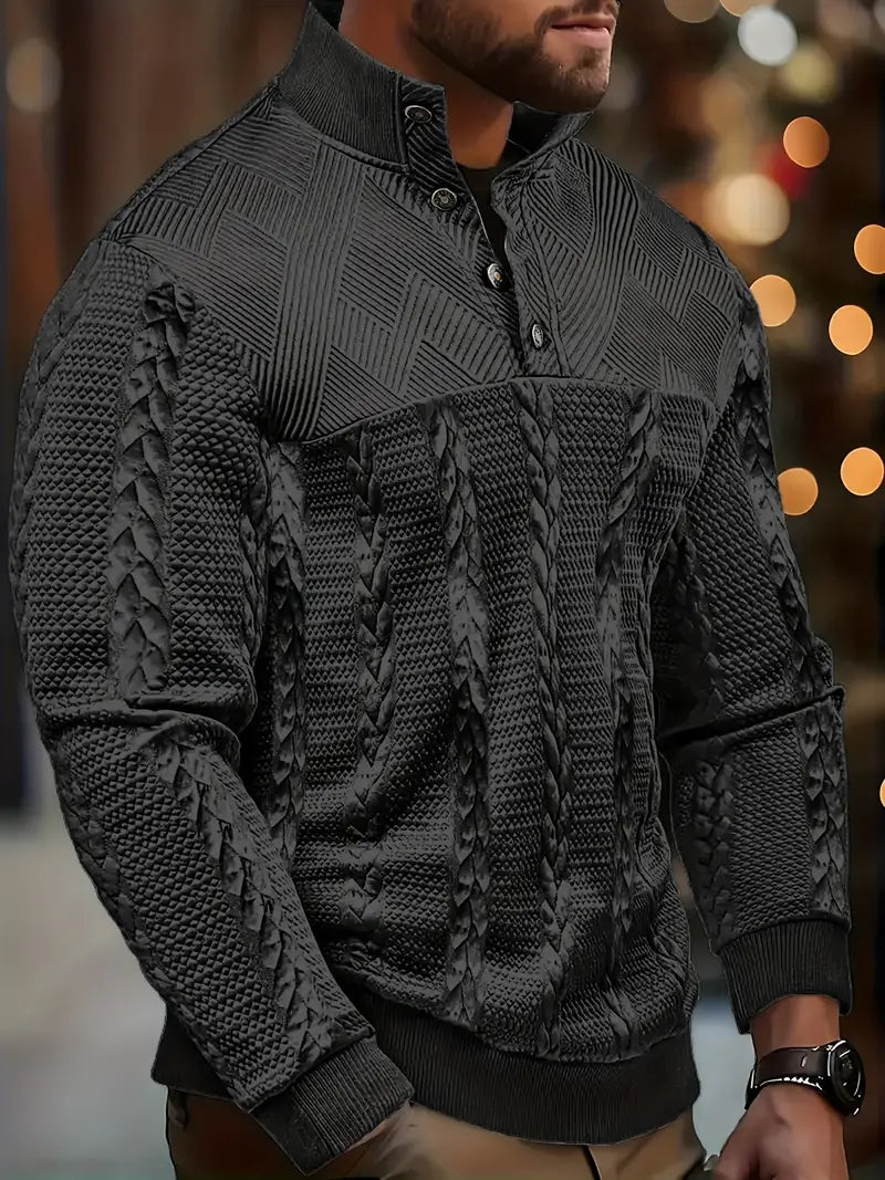 Heere | Lange Mouw Henley Trui Met Strepen
