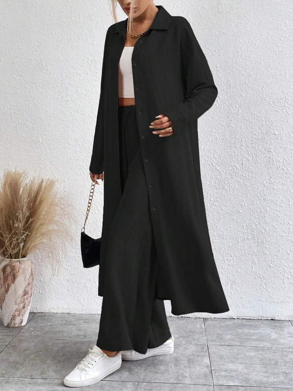 AIMIE™ - Set van een comfortabele top met lange mouwen en een broek met wijde pijpen 0
