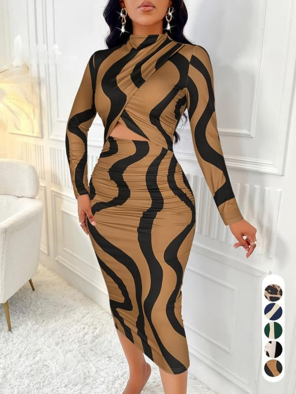 ARA™ - Bodyconjurk met kleurblokprint en uitsparingen voor lente en herfst 2