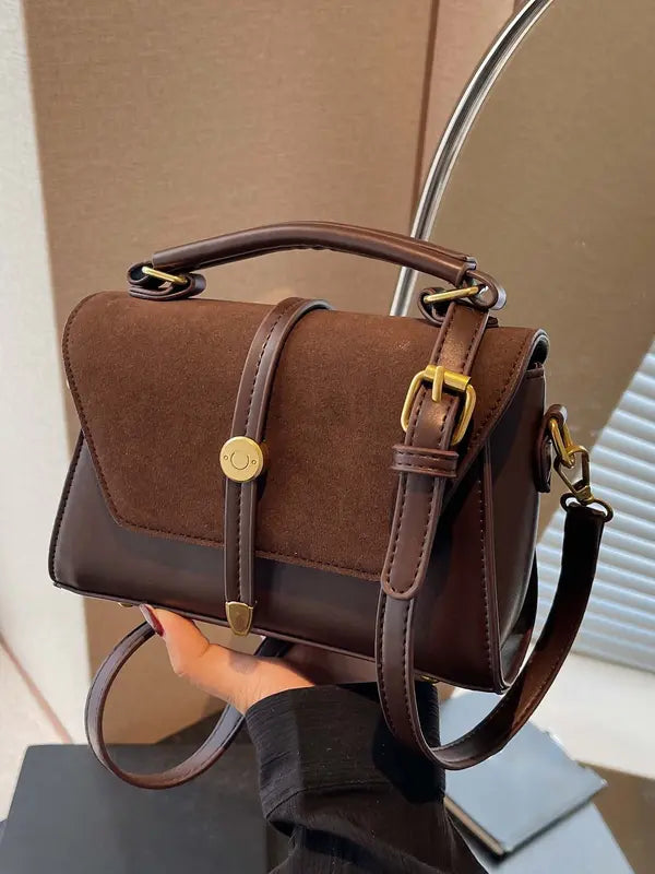 AVANLIE™ - Trendy kleine vierkante schoudertas met contrasterende stiksels 1