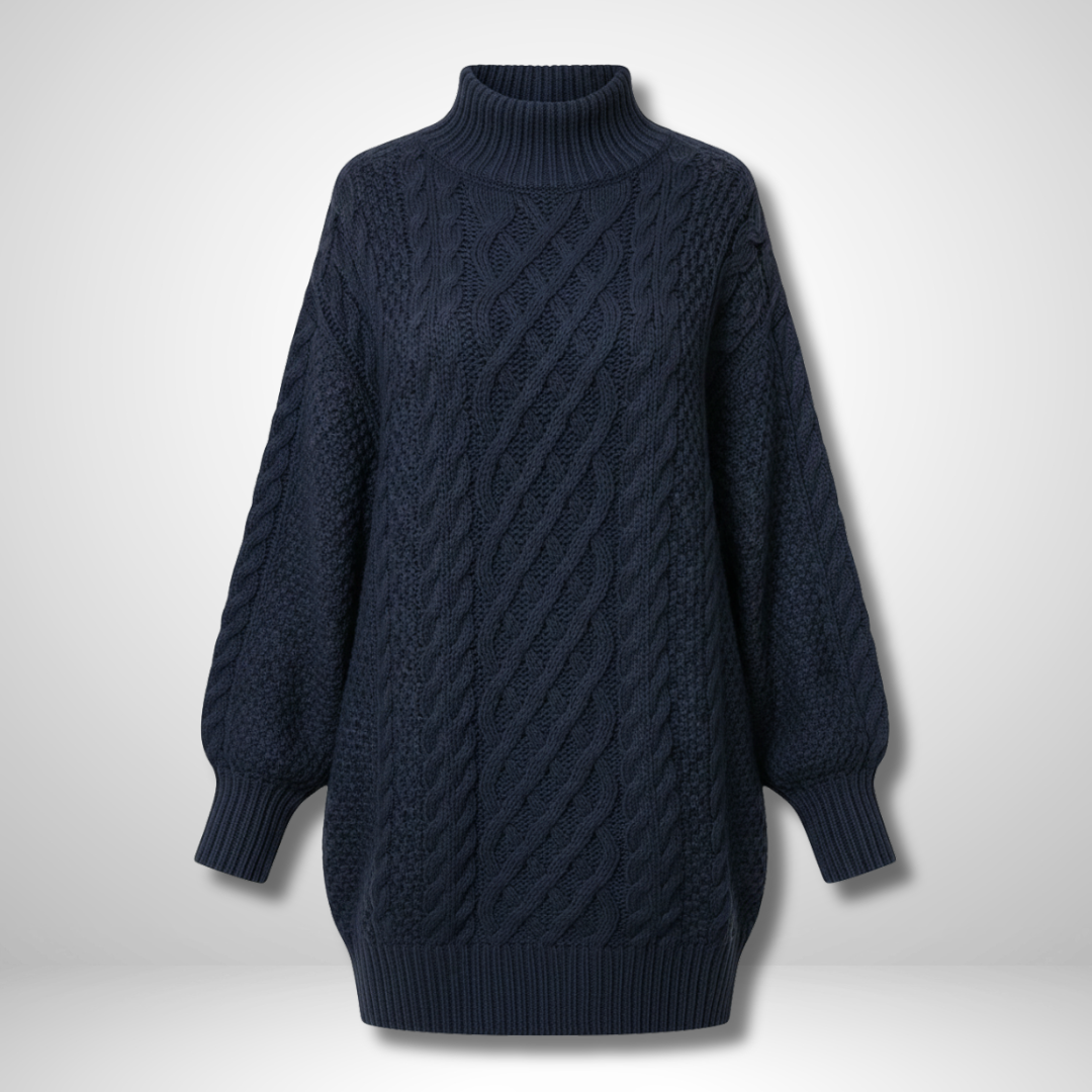 Alena – Dames directionele gebreide trui-jurk 3