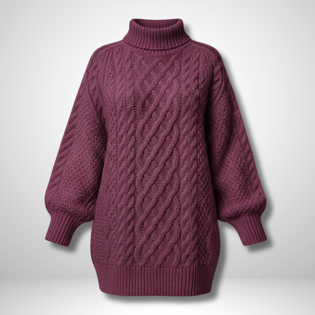 Alena – Dames directionele gebreide trui-jurk 6