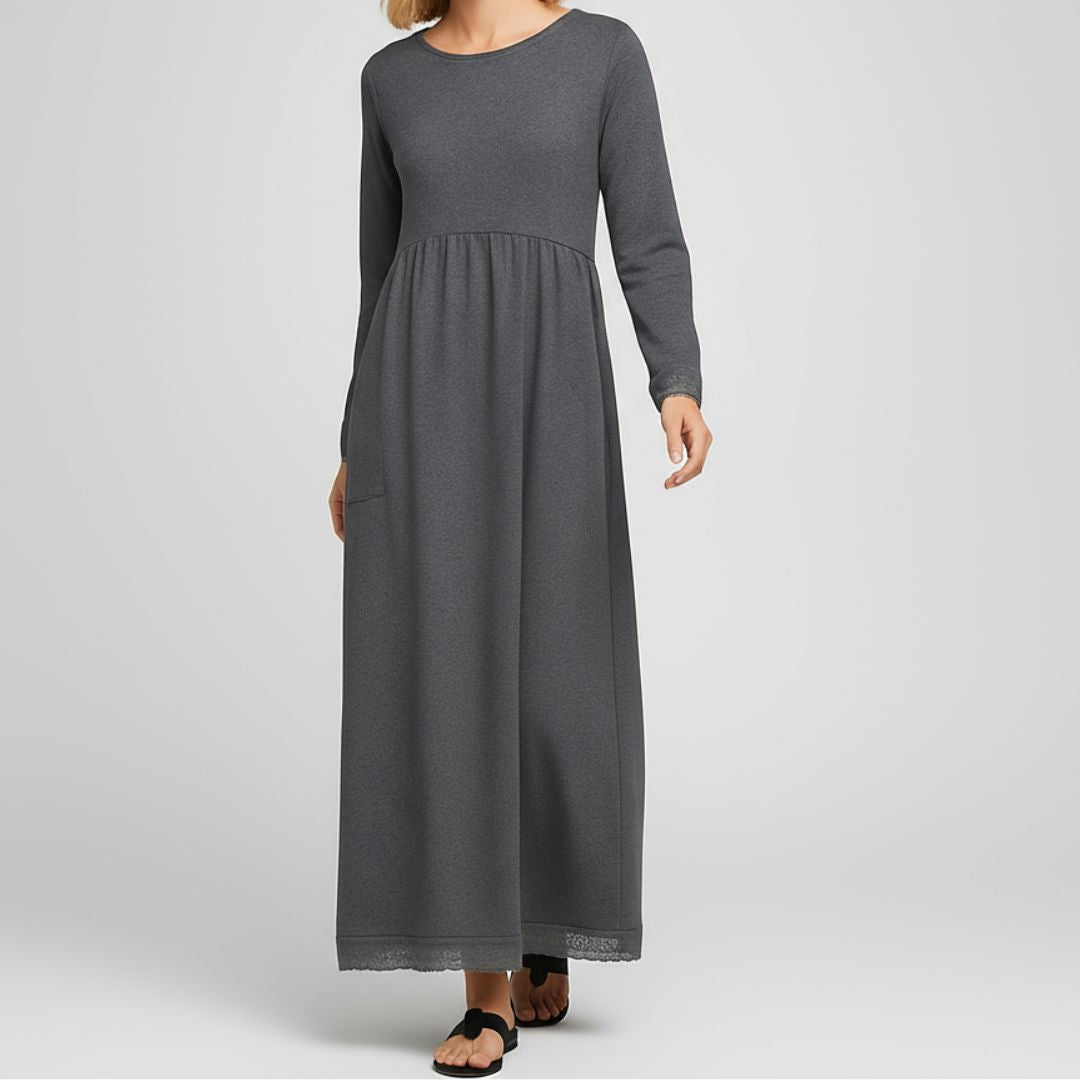 Aster | Maxi-jurk met lange mouwen