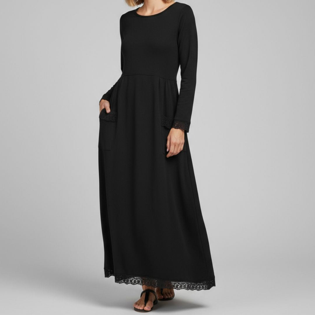 Aster | Maxi-jurk met lange mouwen
