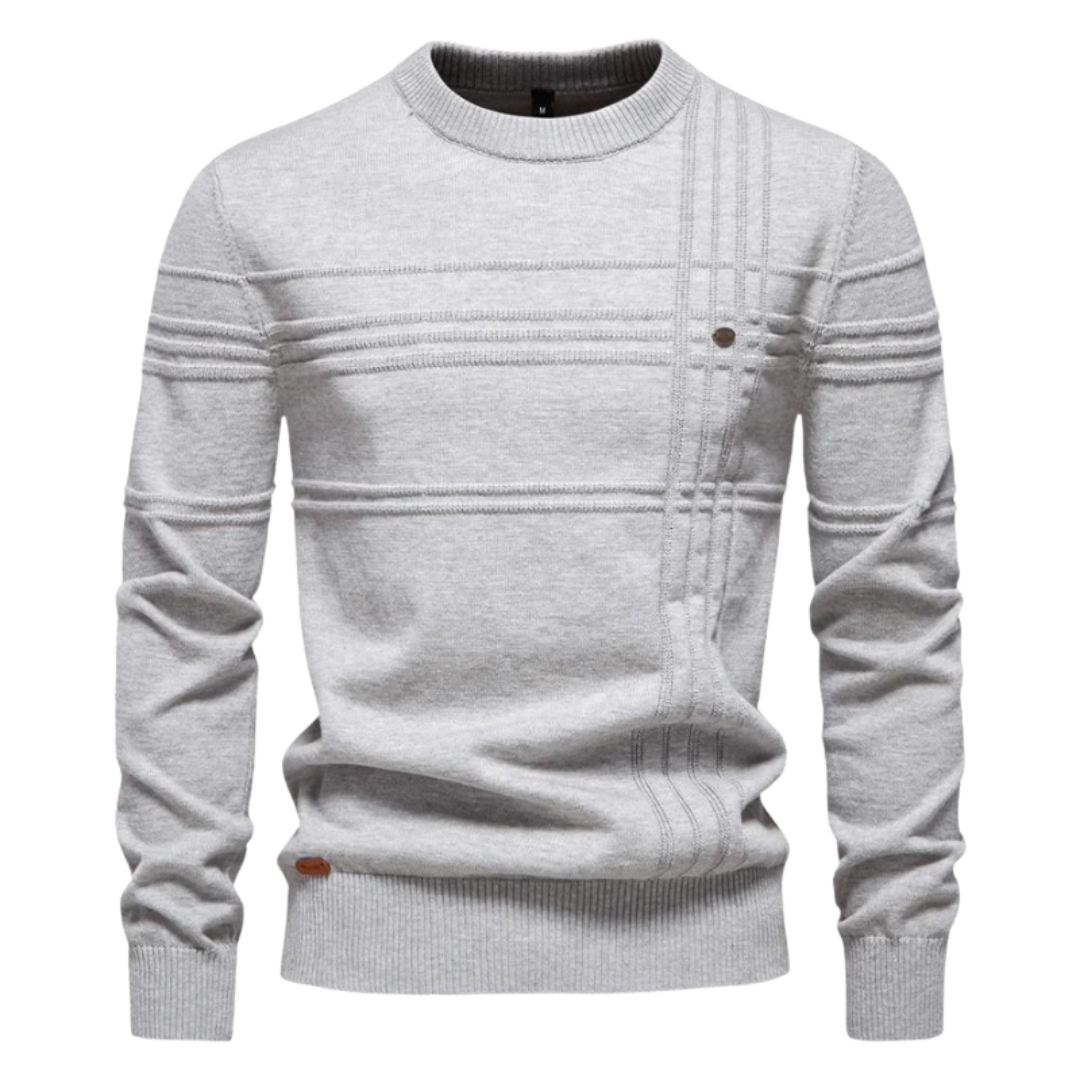 Bryson | Katoenen herentrui met streepdesign 1